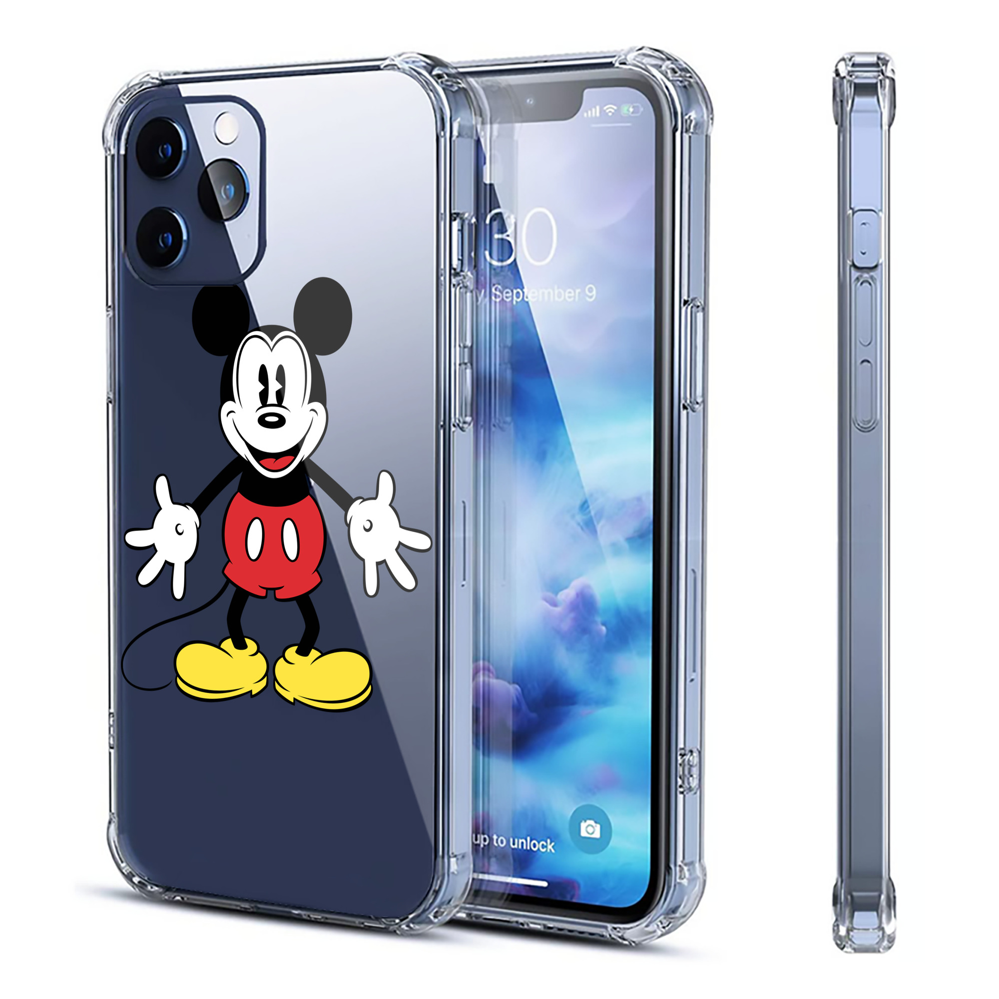（画像用） ミッキーマウス Mickey Mouse 【iPhone 12シリーズ対応】透明スマホケース（クリアソフトケース）